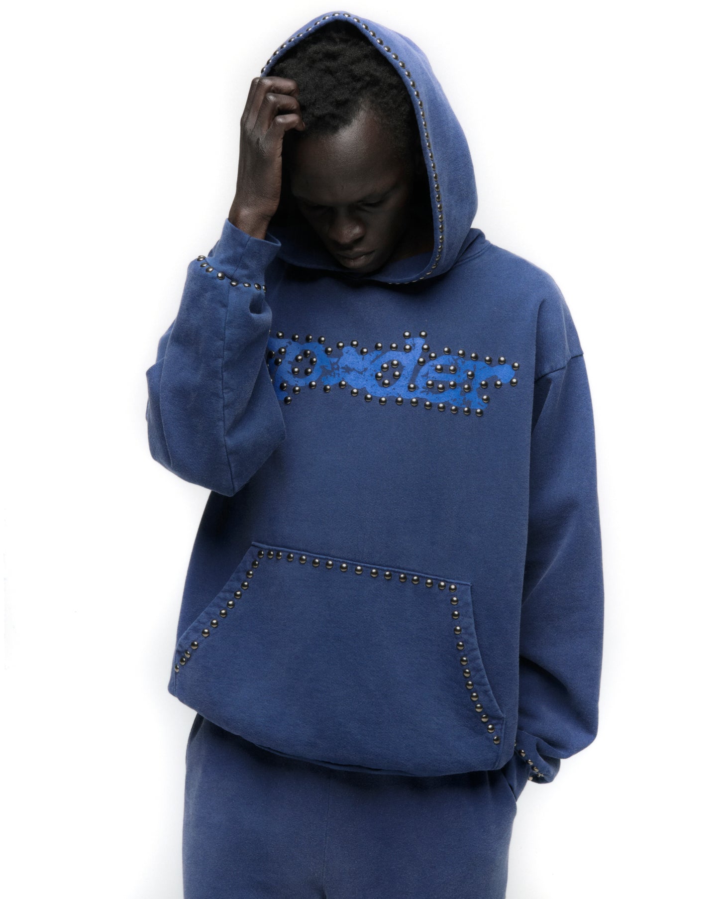 PUNK V3 STUDDED HOODIE ON MODEL