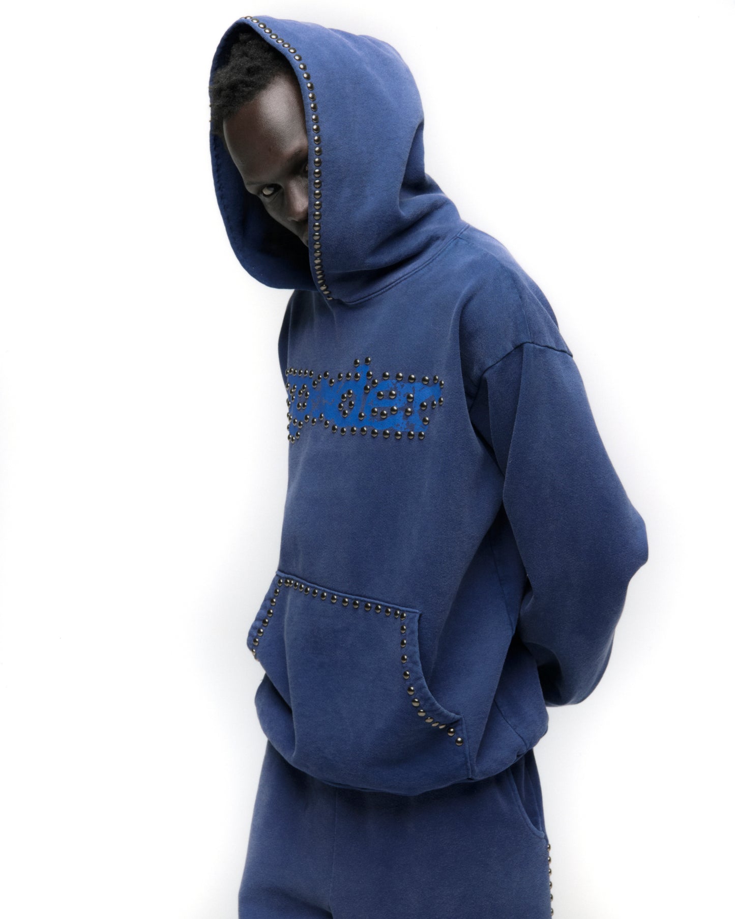 PUNK V3 STUDDED HOODIE ON MODEL