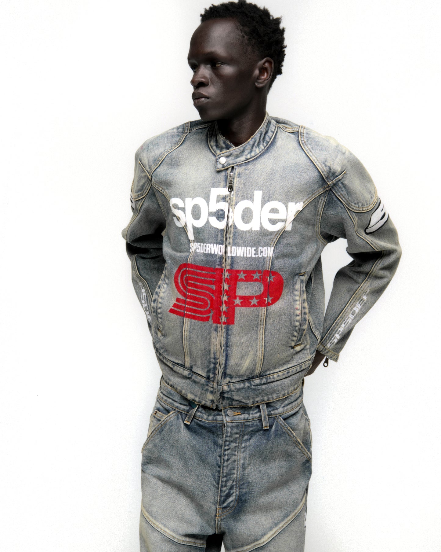 MOTORSPORT DENIM JACKET ON MODEL
