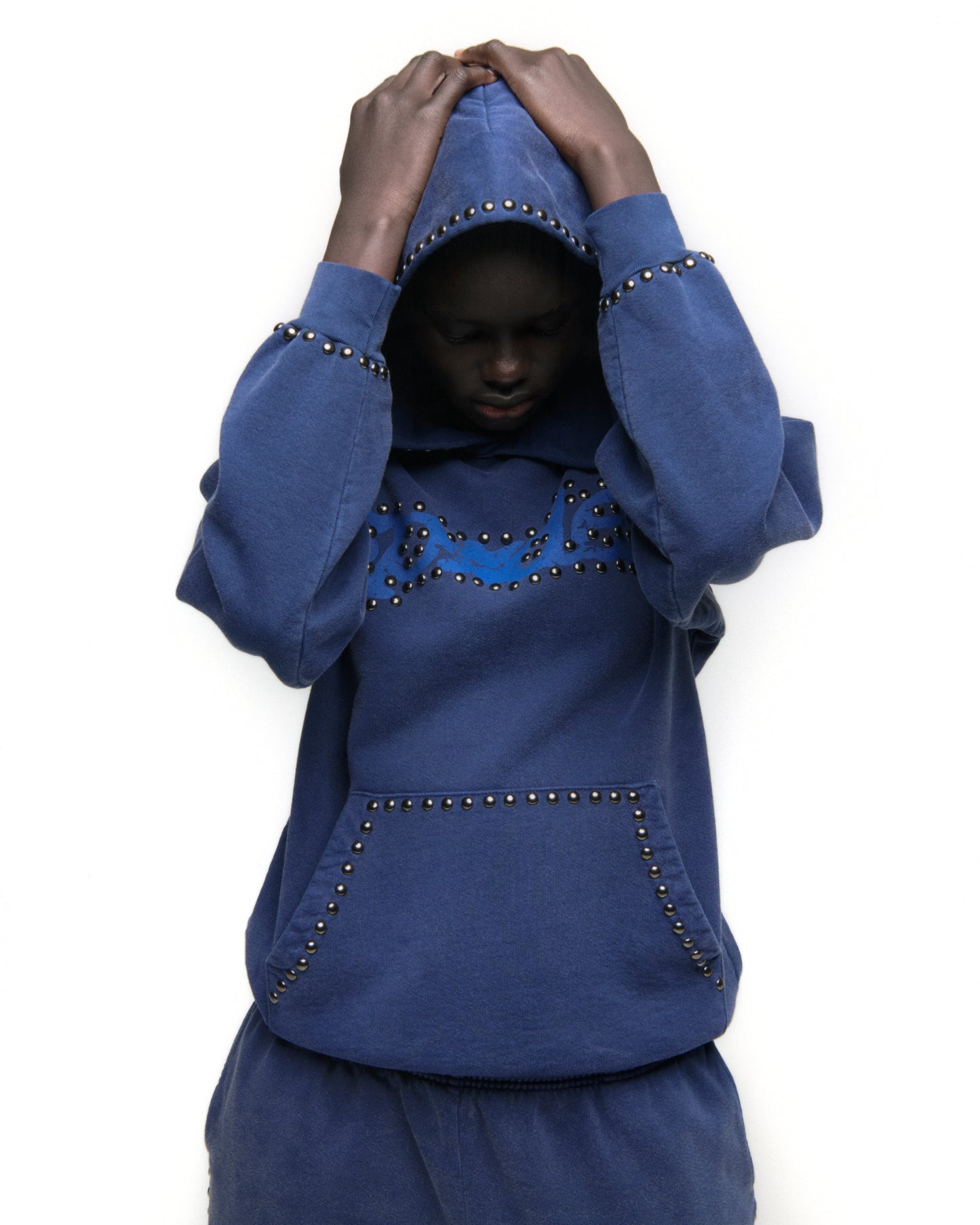 PUNK V3 STUDDED HOODIE ON MODEL