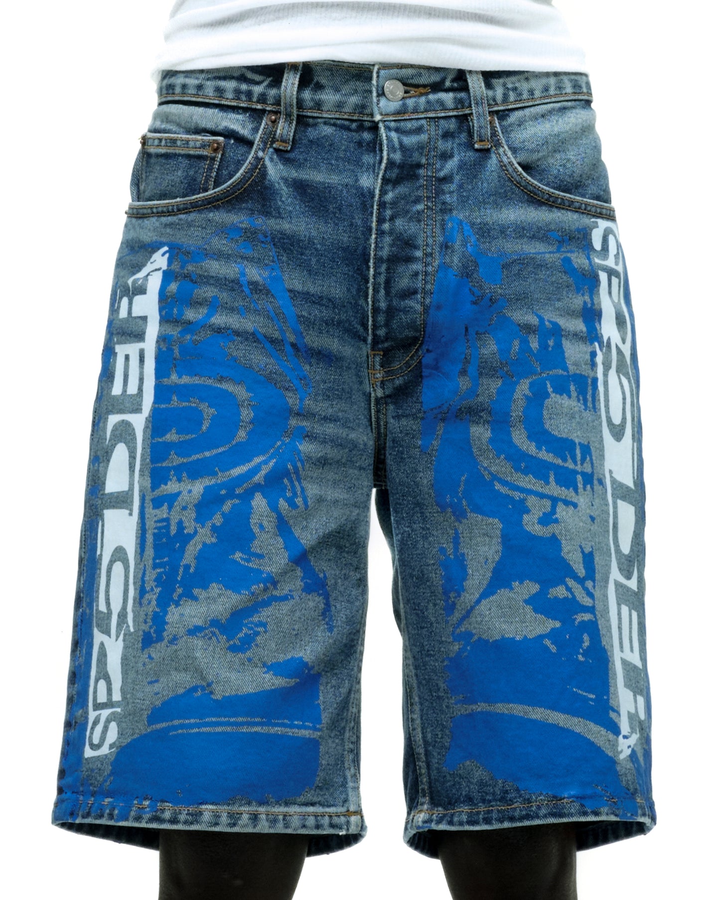 MOTO GT DENIM SHORT ON MODEL