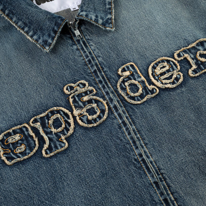 LIGHT BLUE WASH DENIM WORK JACKET