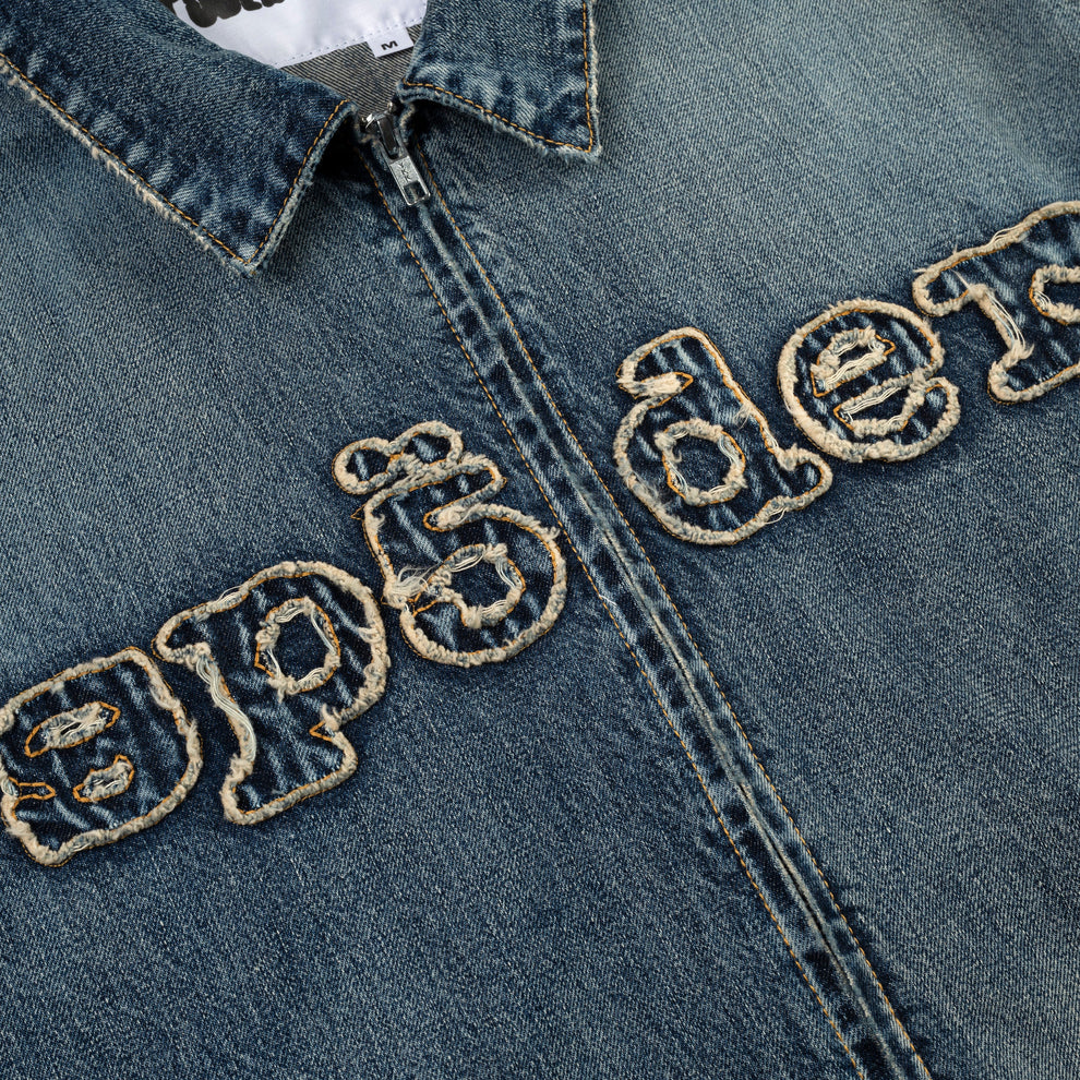 LIGHT BLUE WASH DENIM WORK JACKET