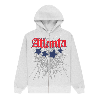 HEATHER GREY ATLANTA FULL ZIP HOODIE