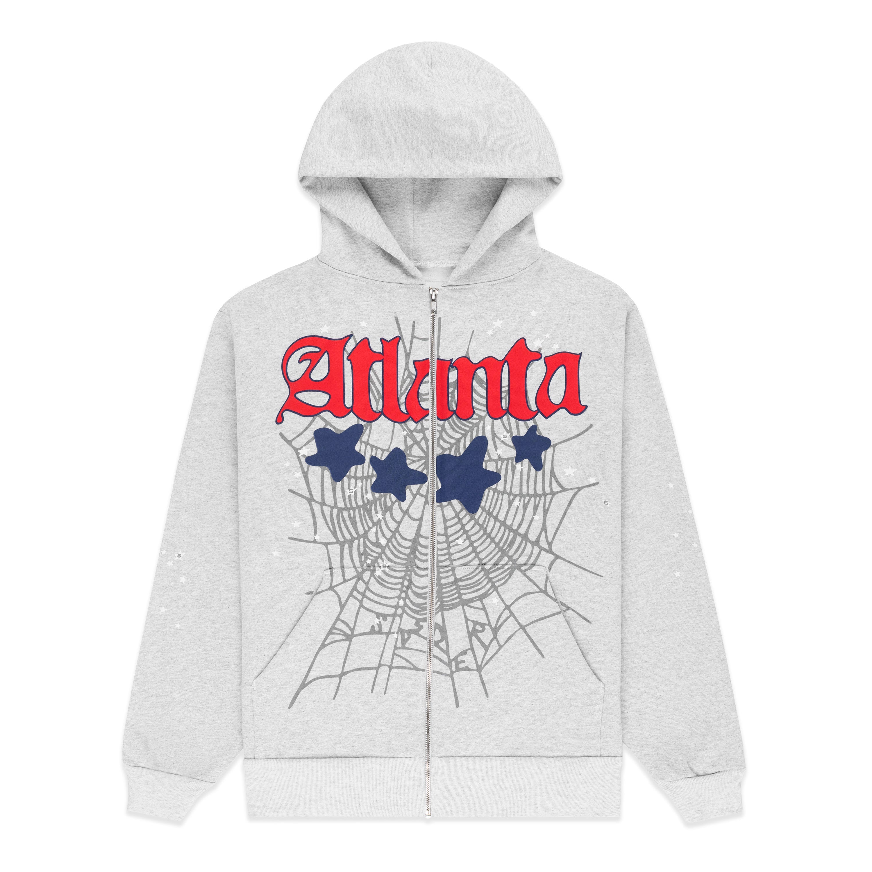 HEATHER GREY ATLANTA FULL ZIP HOODIE | SP5DER | KING SPIDER