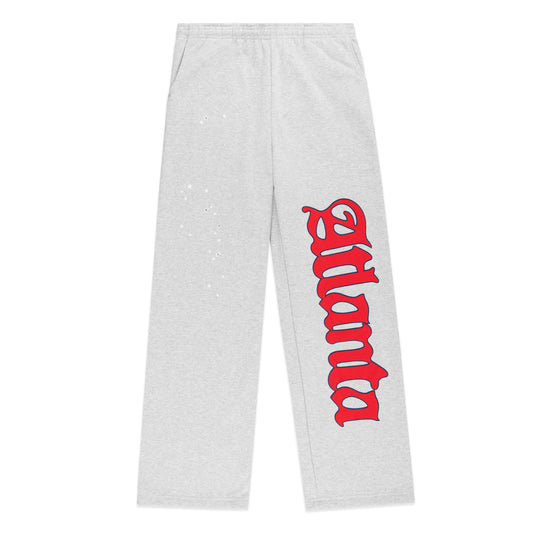 HEATHER GREY ATLANTA WIDE LEG SWEATPANT
