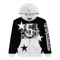 BLACK TRIPLE 5 STITCH ZIP UP