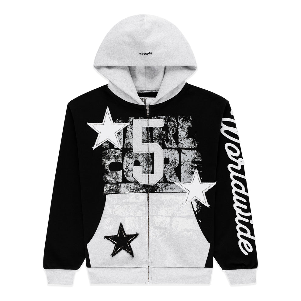 BLACK TRIPLE 5 STITCH ZIP UP