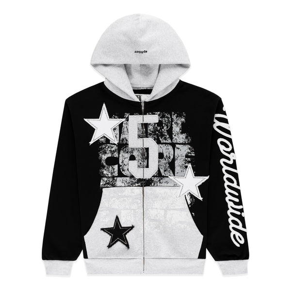 BLACK TRIPLE 5 STITCH ZIP UP | SP5DER | KING SPIDER