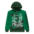 GREEN TRIPLE 5 STITCH ZIP UP
