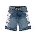 LBW WEB STONE DENIM SHORTS