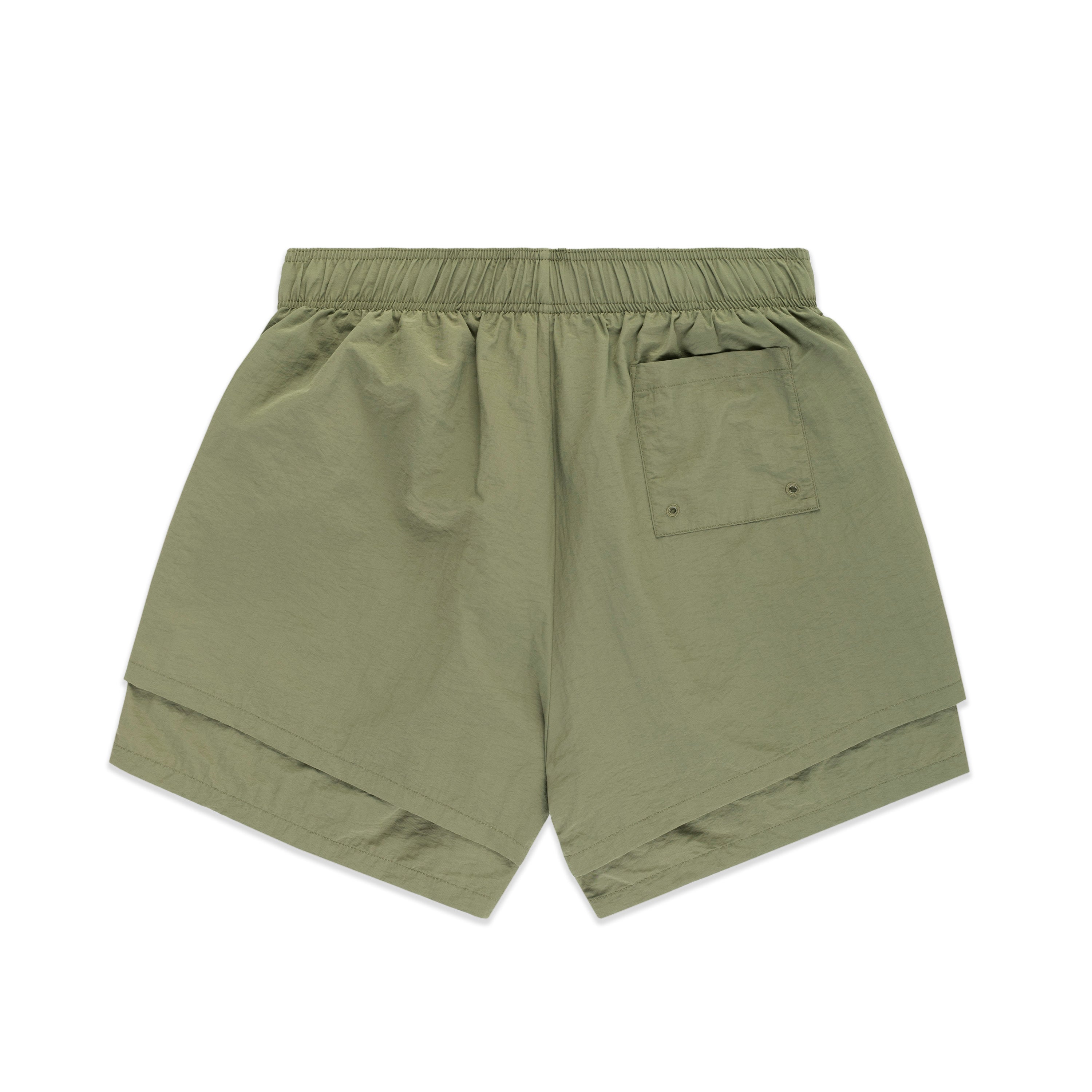 SAGE GREEN OG WEB DOUBLE LAYER SHORTS | SP5DER | KING SPIDER