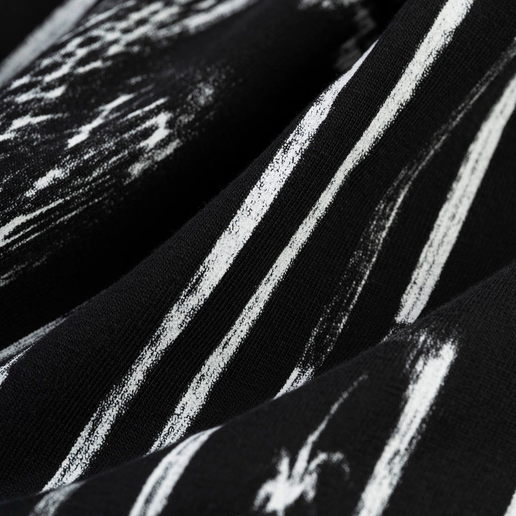BLACK DIFFUSED COLLEGIATE TEE