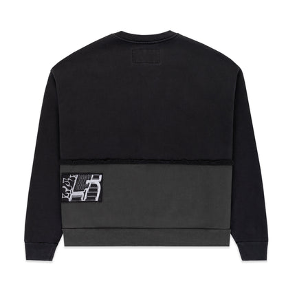 BLACK DIFFUSED COLLEGIATE CREWNECK