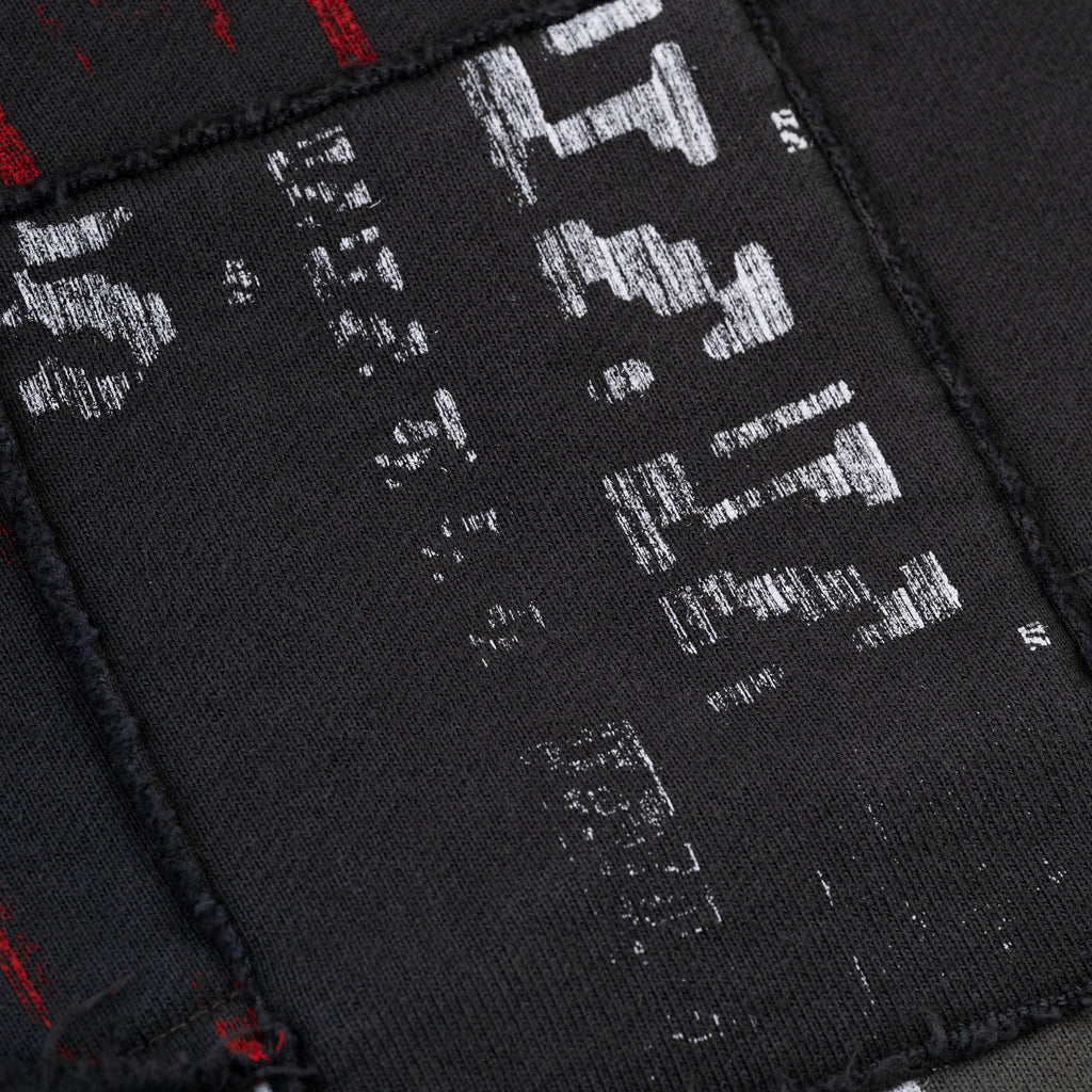 BLACK DIFFUSED COLLEGIATE CREWNECK