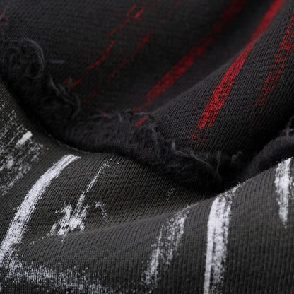 BLACK DIFFUSED COLLEGIATE CREWNECK