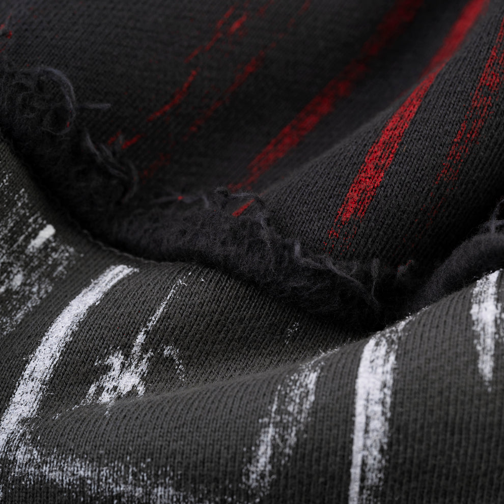 BLACK DIFFUSED COLLEGIATE CREWNECK