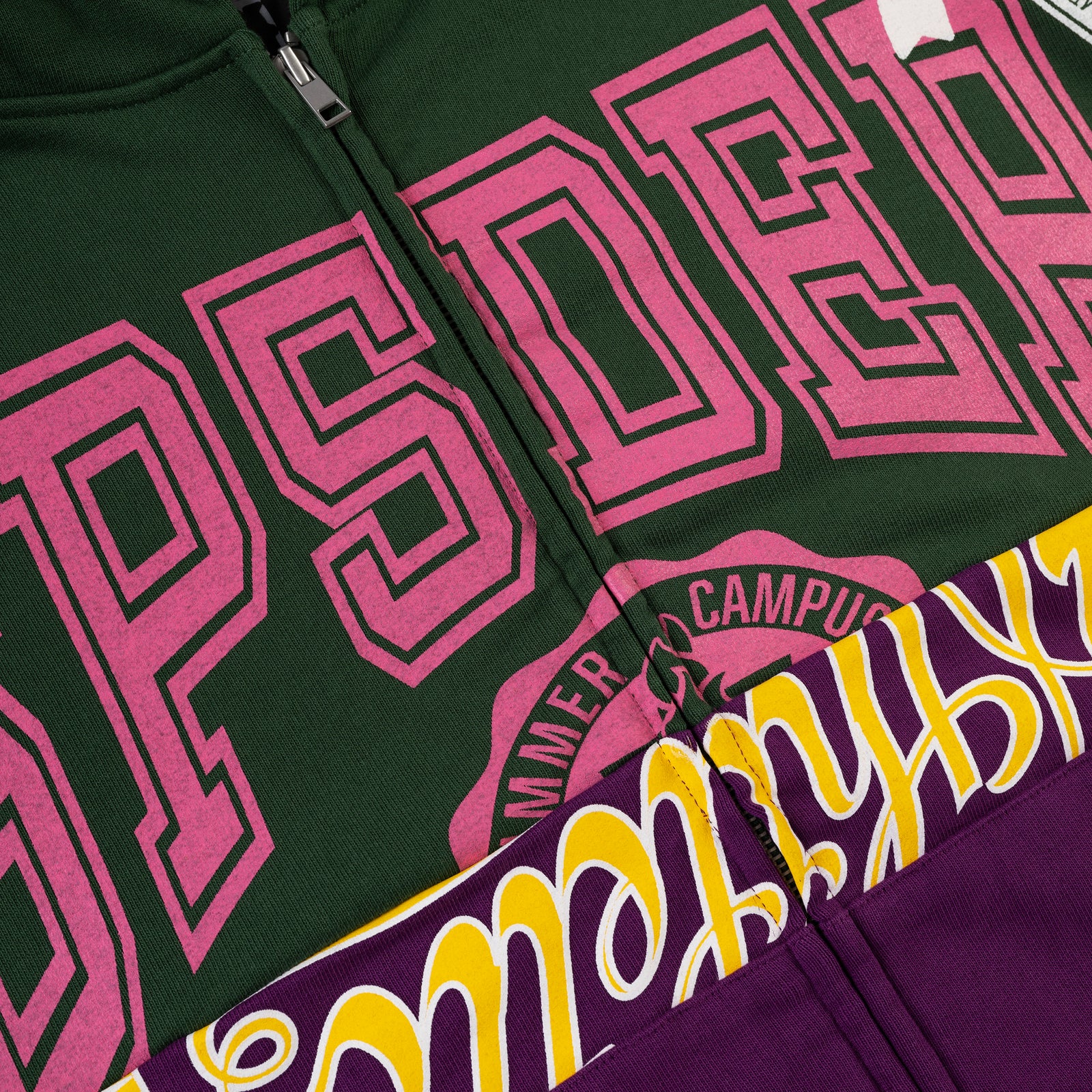 GREEN CAMPERS FIELD ZIP UP HOODIE