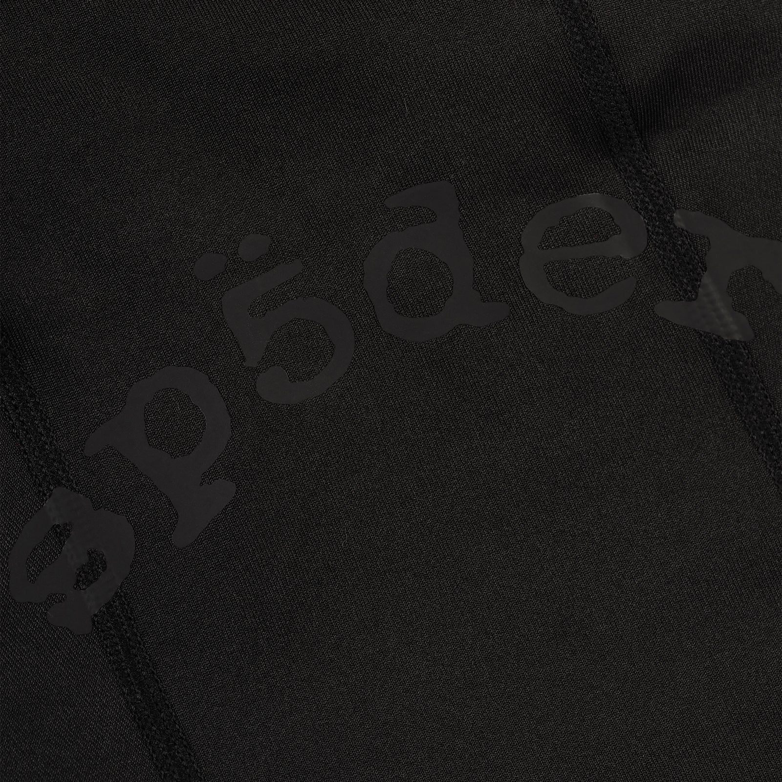 Black OG LOGO V2 Shiesty Mask with subtle SP5DER graphic print on breathable spandex.