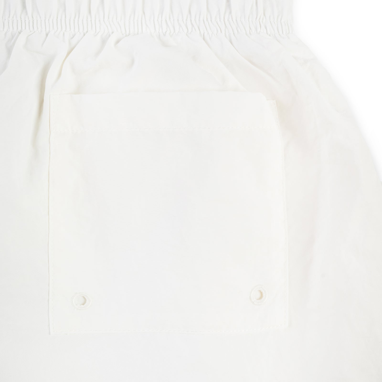 White OG WEB DOUBLE LAYER SHORT, 4oz water repellent nylon, with a patch back pocket and elasticized waistband.