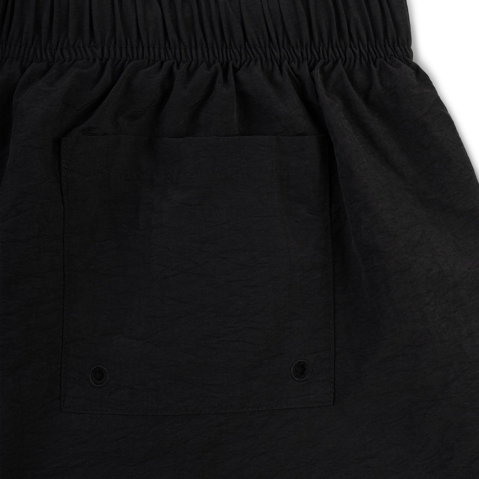 Black OG WEB DOUBLE LAYER SHORT with patch back pocket and elasticized waistband.