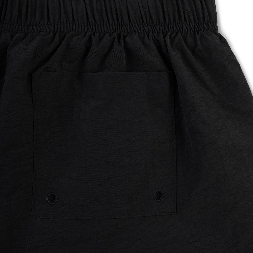 Black OG WEB DOUBLE LAYER SHORT with patch back pocket and elasticized waistband.