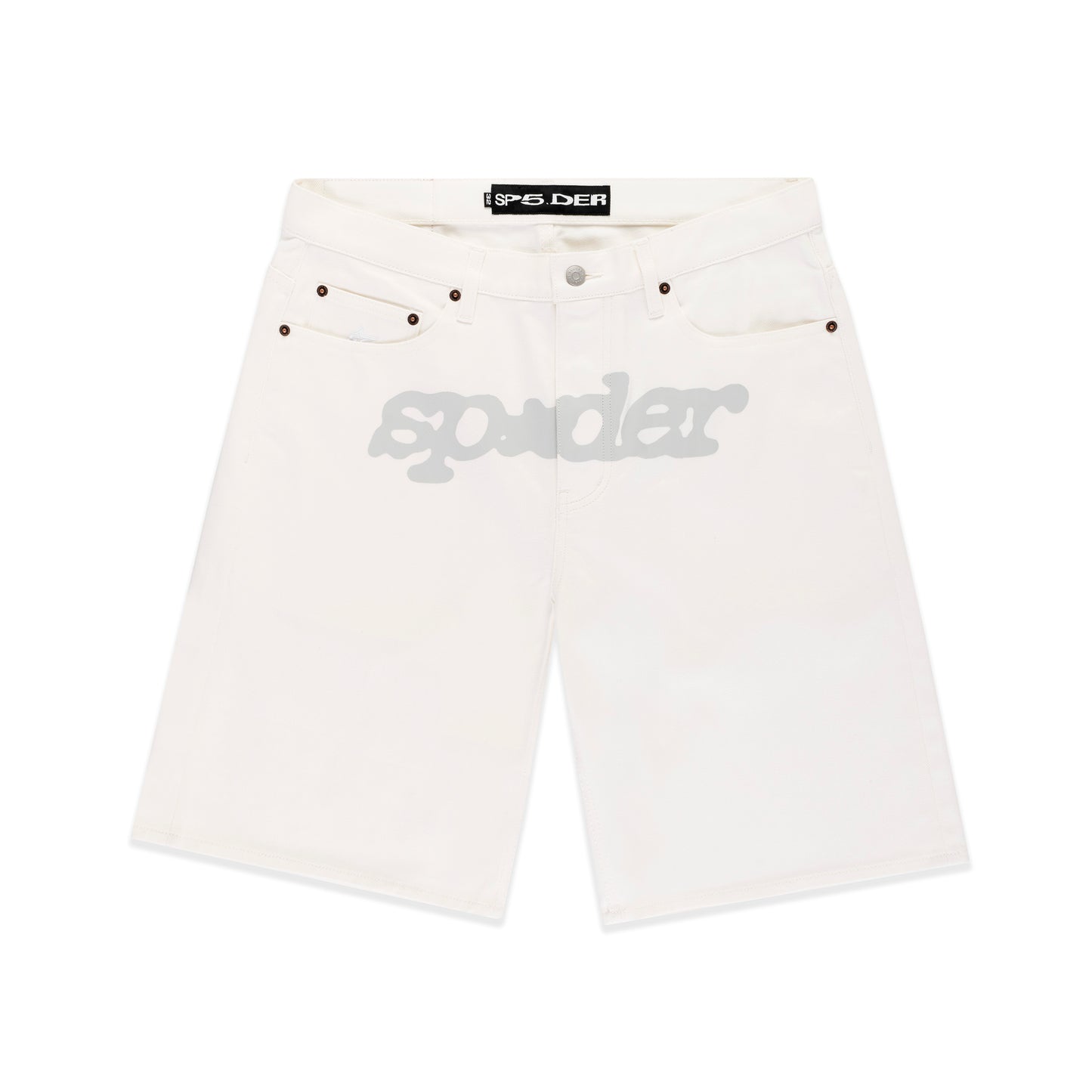 WHITE V3 LOGO DENIM SHORT