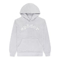 Light grey VVS HOODIE with all-over tonal rhinestones, "SP5DER" chest print, and kangaroo pocket.