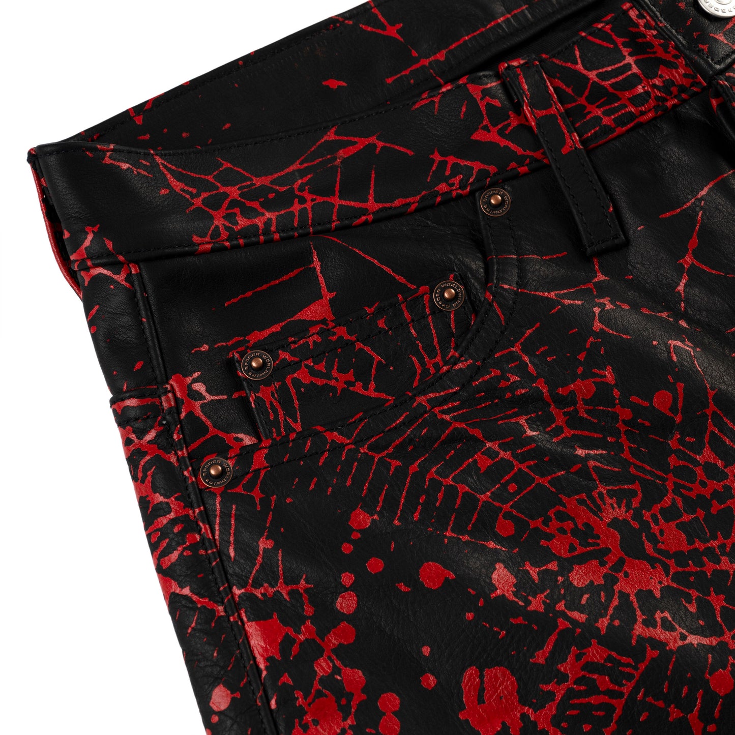 BLACK V2 WEB LEATHER SHORTS