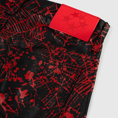 BLACK V2 WEB LEATHER SHORTS