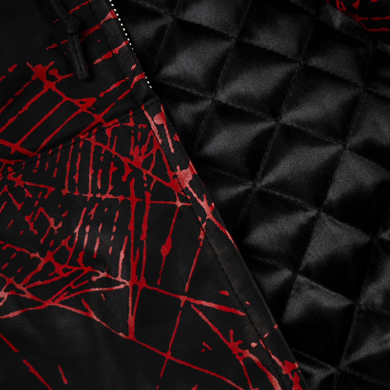 BLACK V2 WEB LEATHER JACKET