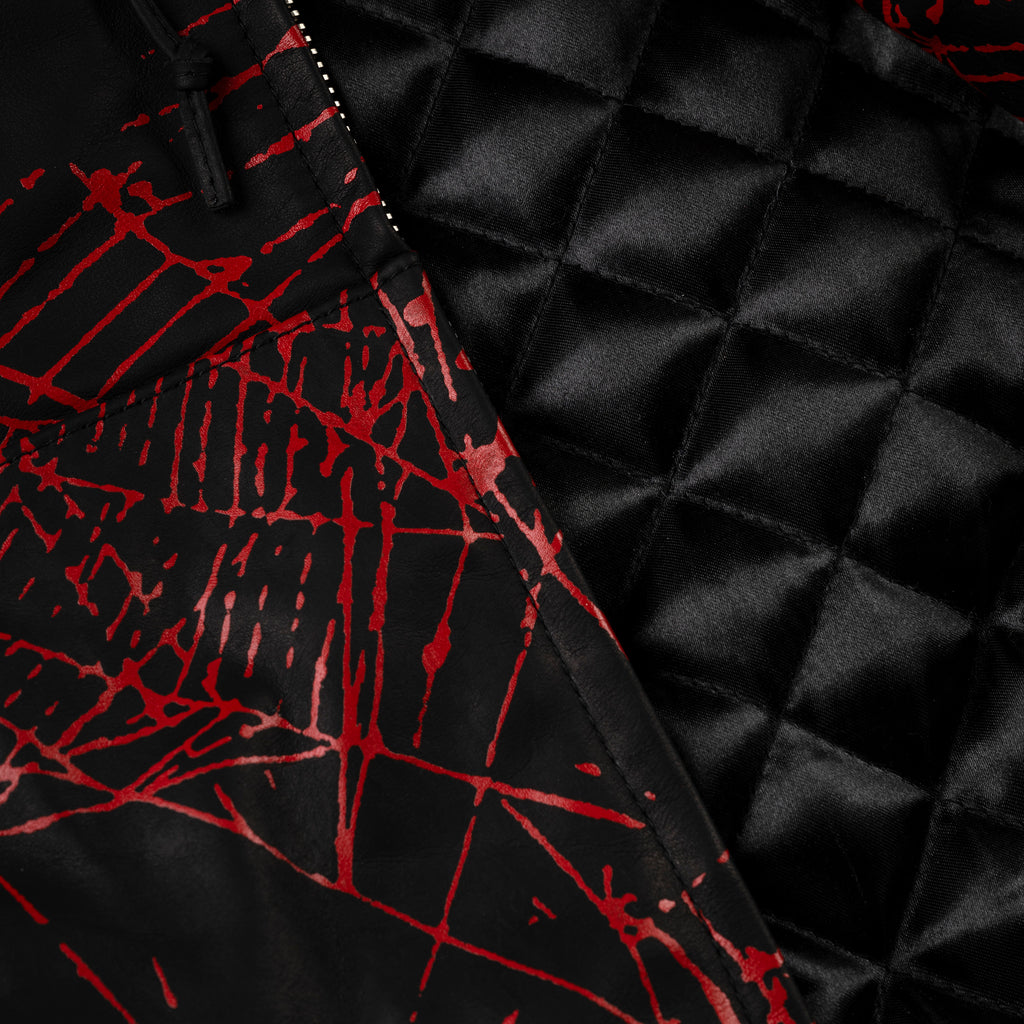BLACK V2 WEB LEATHER JACKET