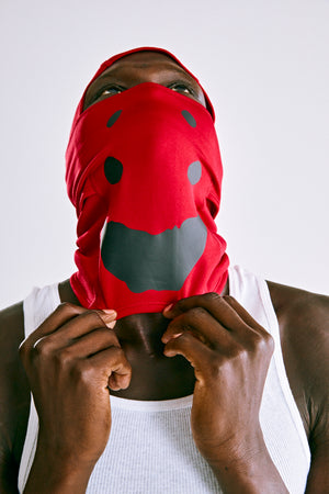 RED OG LOGO V2 SHIESTY MASK ON MODEL