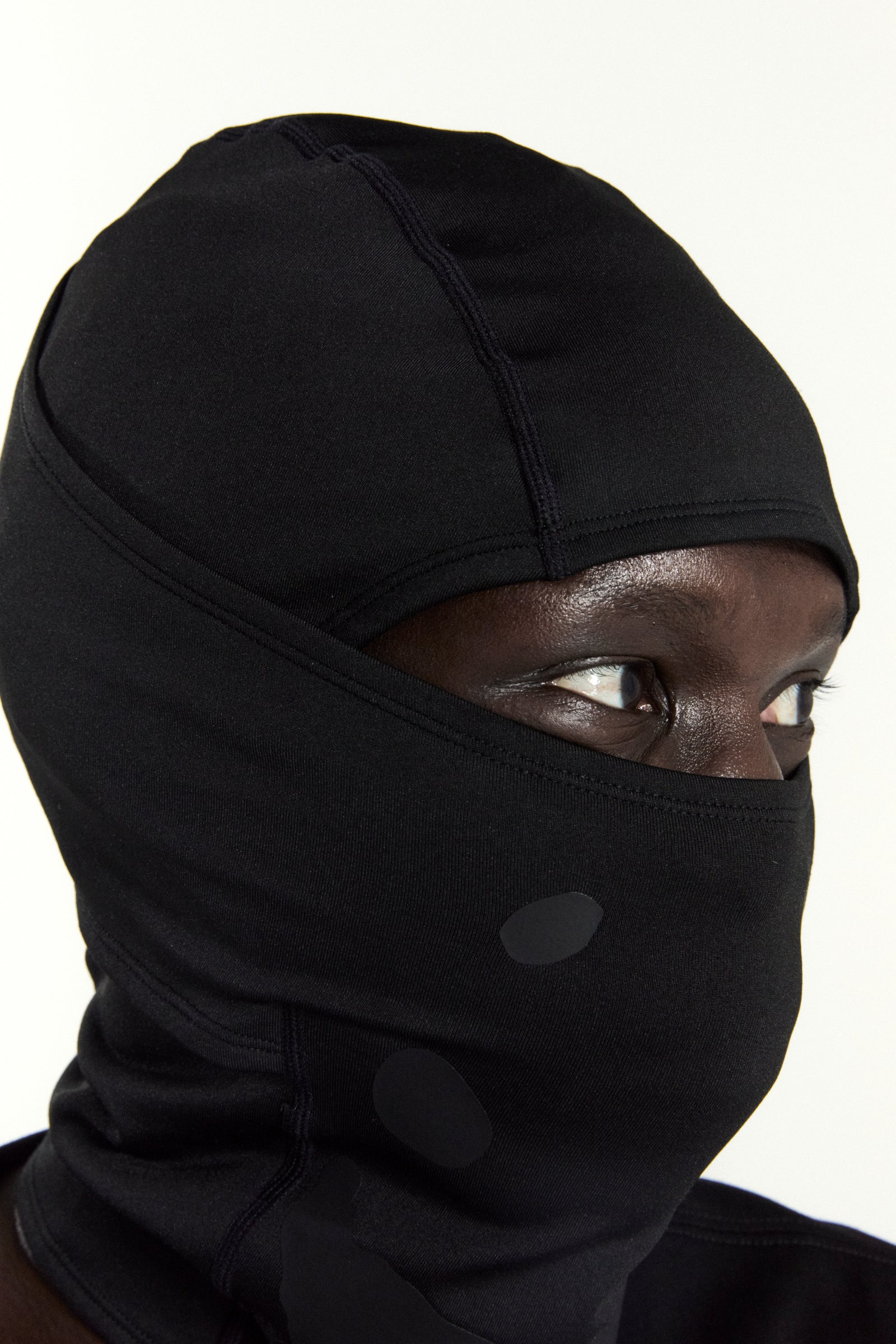 Black OG LOGO V2 SHIESTY MASK made of breathable spandex, featuring a SP5DER graphic.