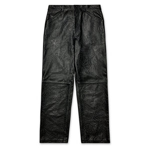 DEBOSSED WEB LEATHER PANT