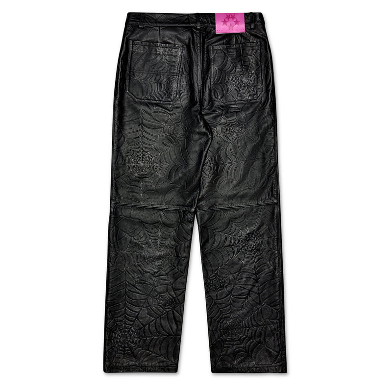 DEBOSSED WEB LEATHER PANT