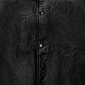 DEBOSSED WEB LEATHER JACKET