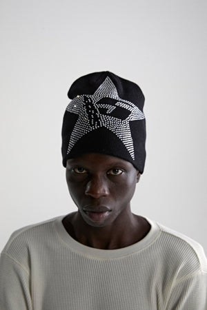 BLACK STAR RHINESTONE SKULLY