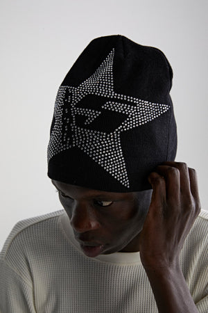 BLACK STAR RHINESTONE SKULLY