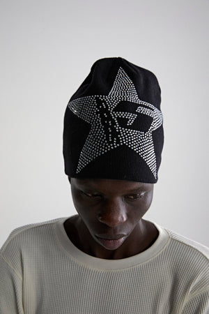 BLACK STAR RHINESTONE SKULLY