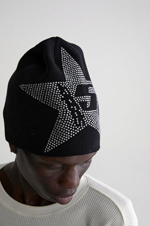 BLACK STAR RHINESTONE SKULLY