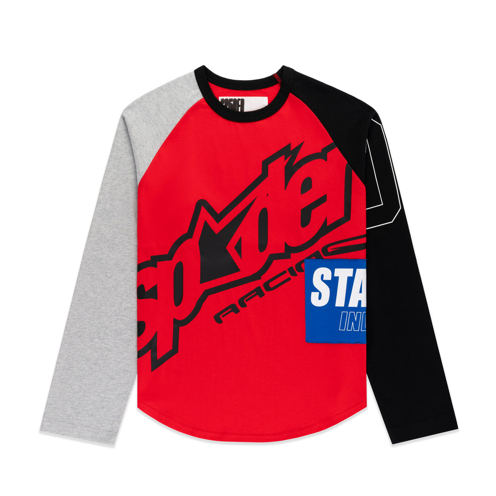 RED RALLY RAGLAN LONGSLEEVE