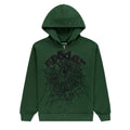 GREEN OG WEB STUDDED ZIP HOODIE