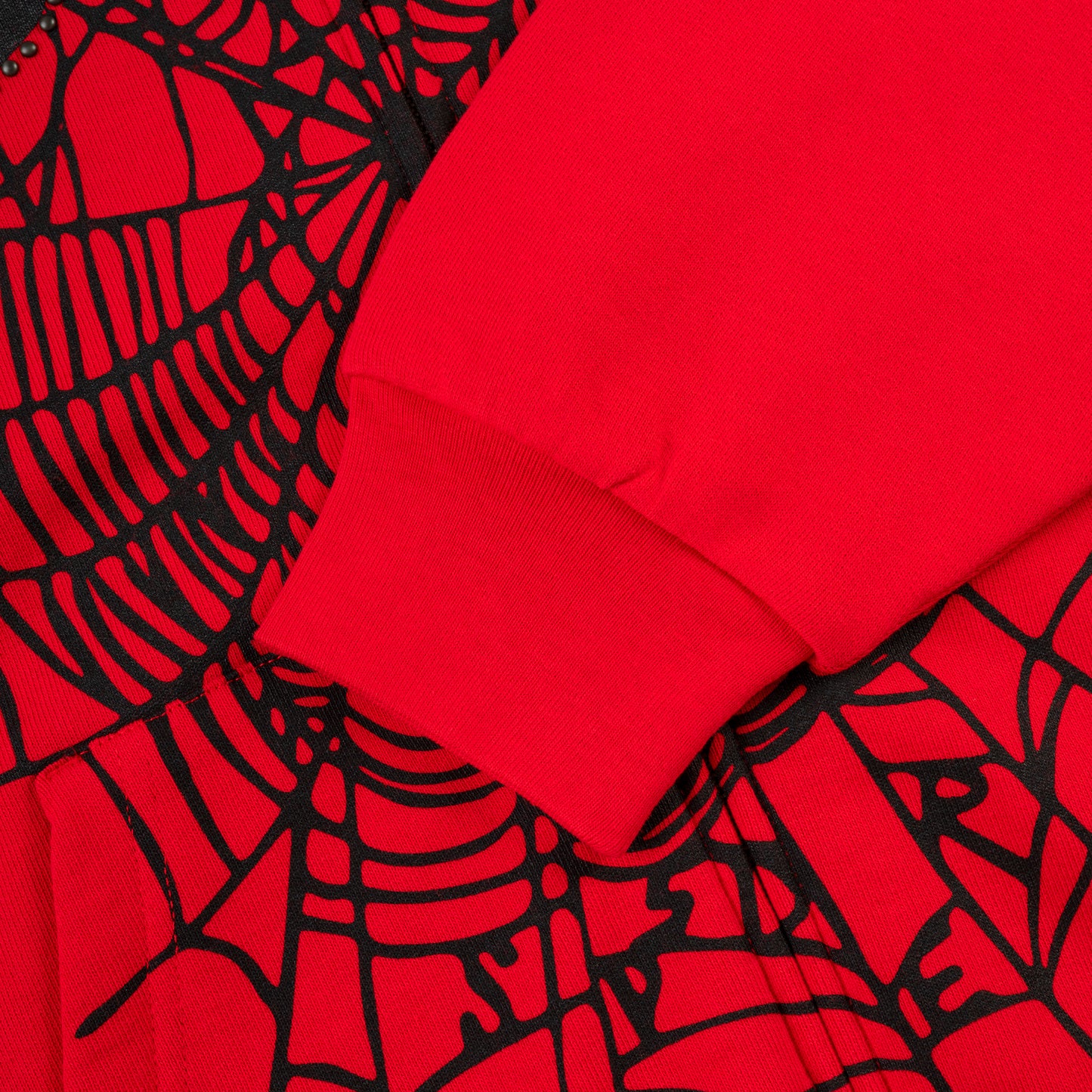 RED OG WEB STUDDED ZIP HOODIE