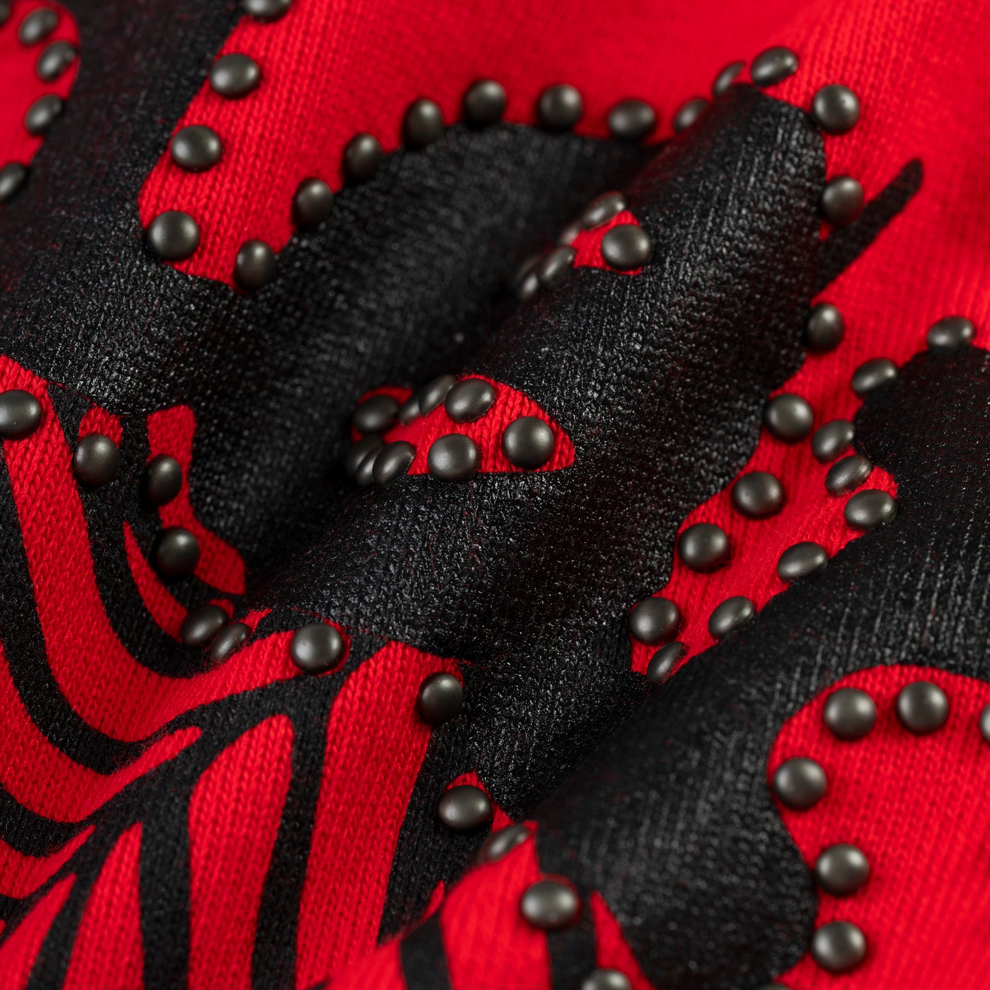 RED OG WEB STUDDED ZIP HOODIE