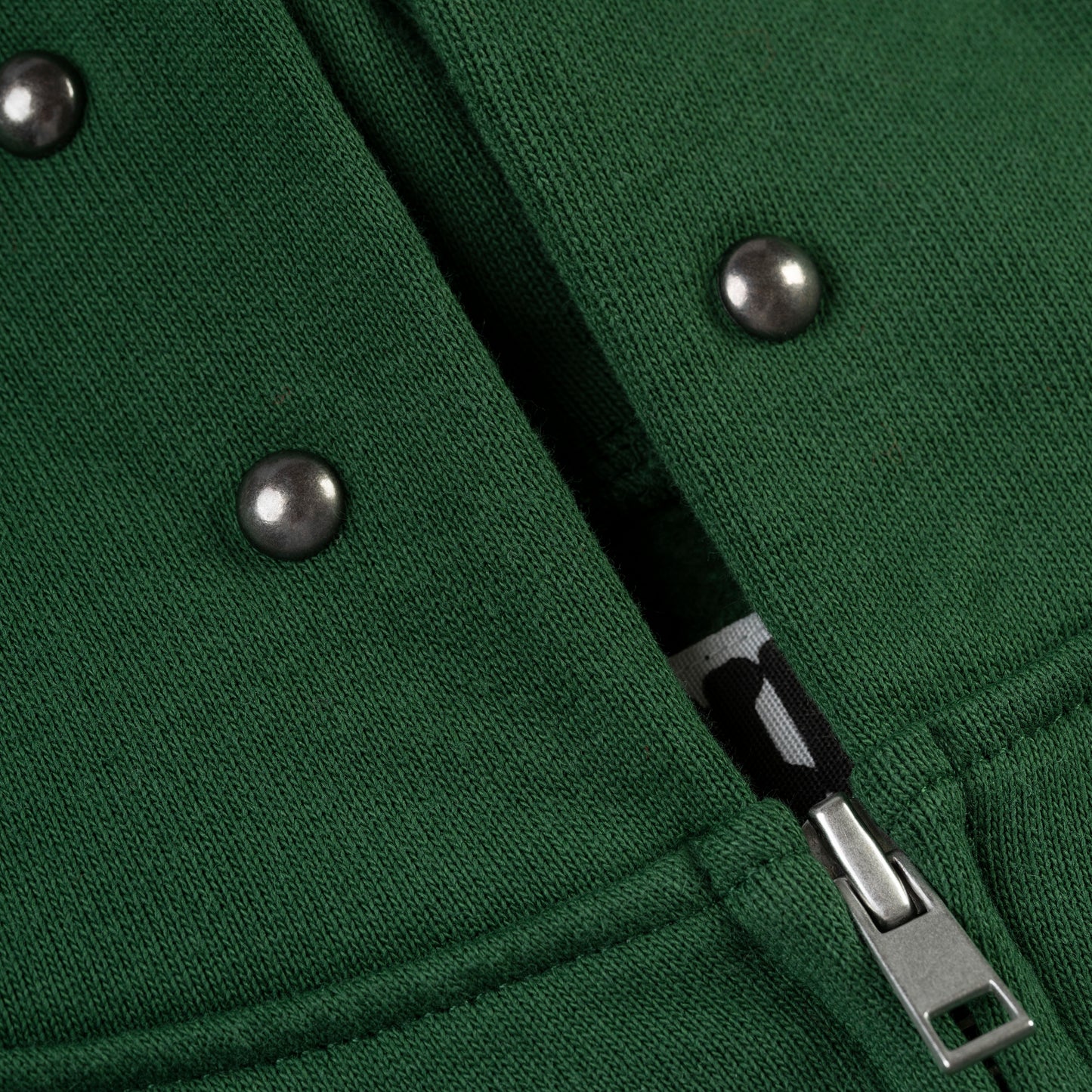 GREEN OG WEB STUDDED ZIP HOODIE