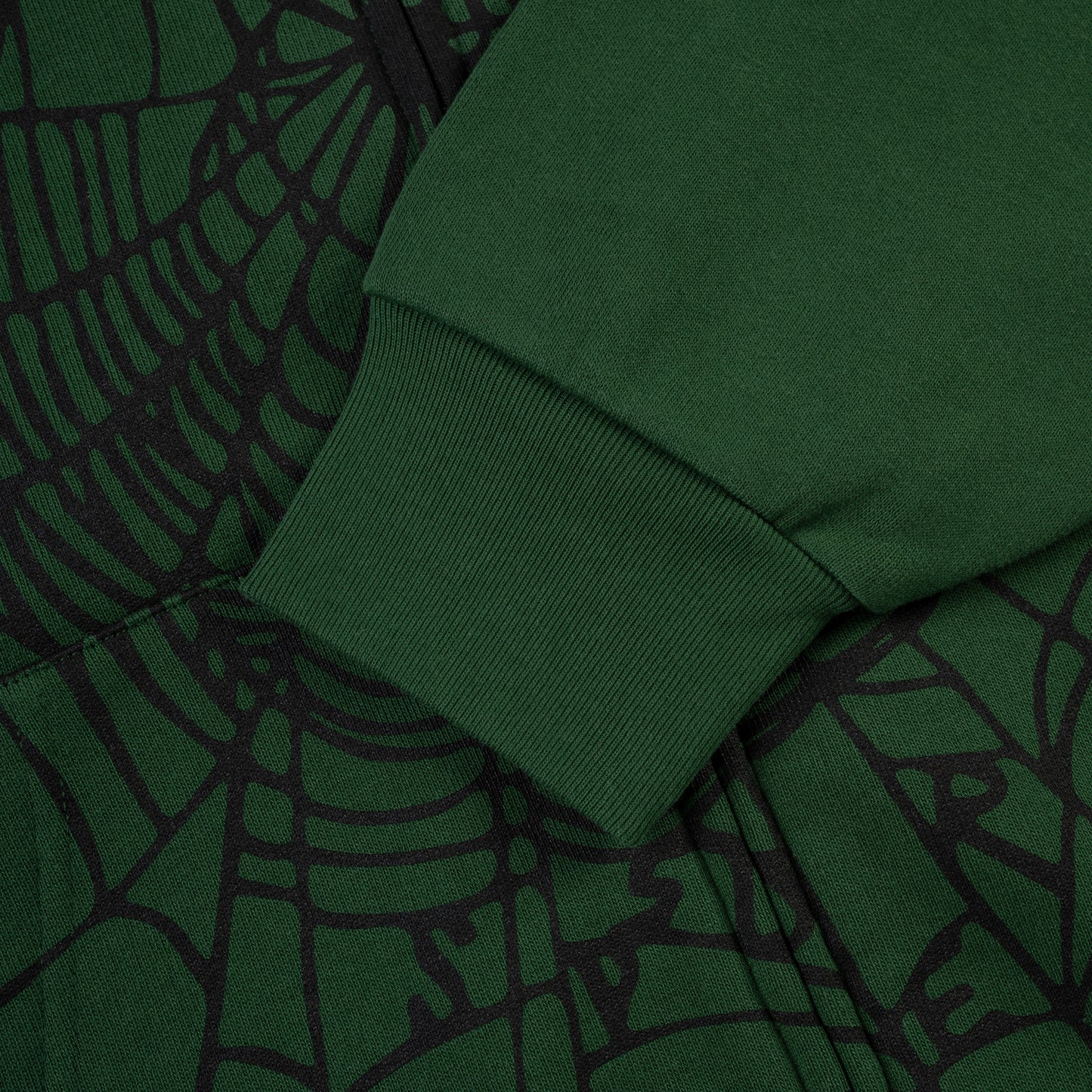 GREEN OG WEB STUDDED ZIP HOODIE