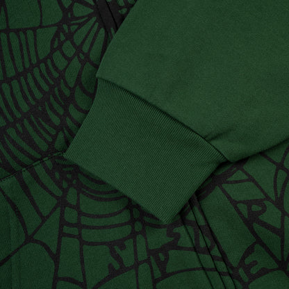 GREEN OG WEB STUDDED ZIP HOODIE
