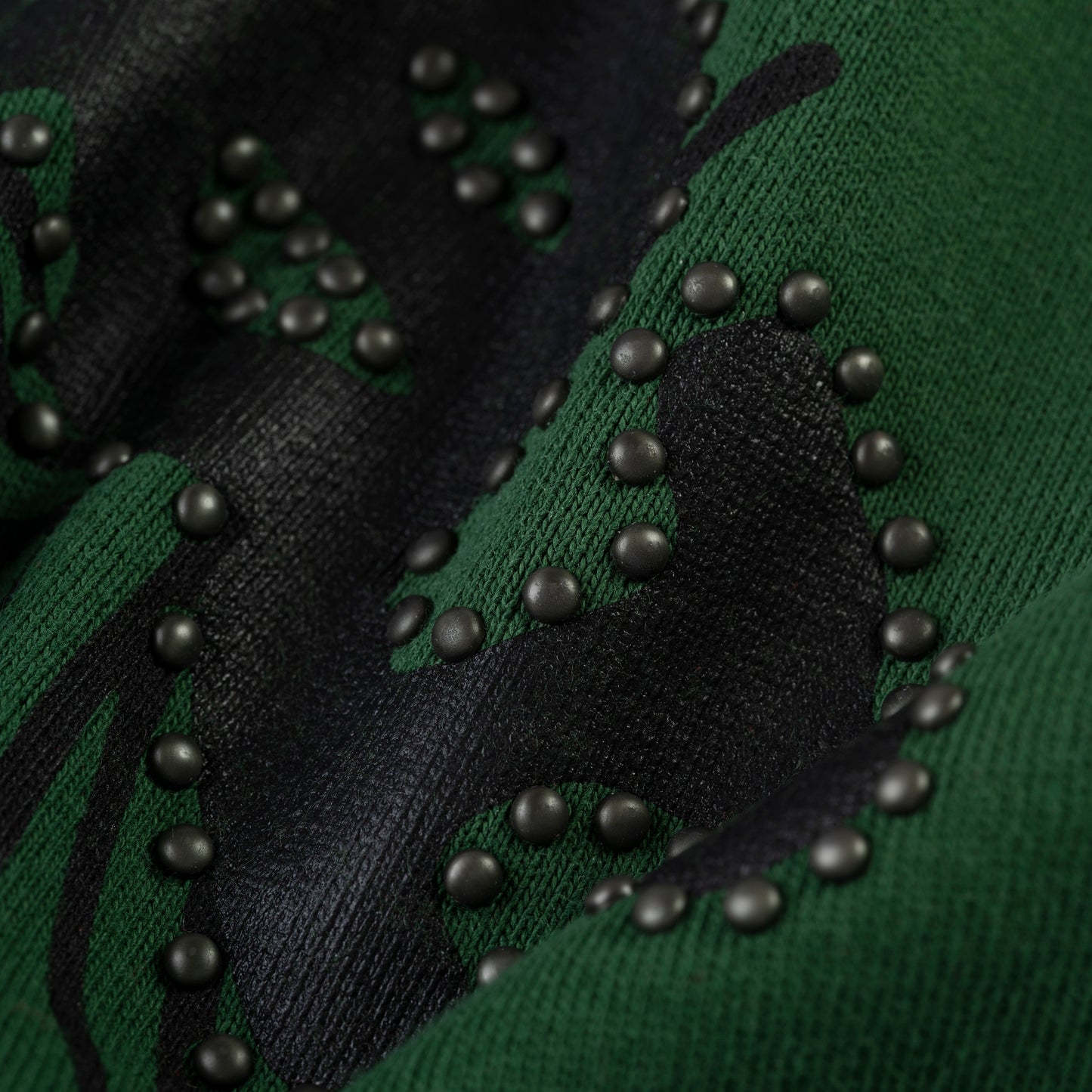 GREEN OG WEB STUDDED ZIP HOODIE