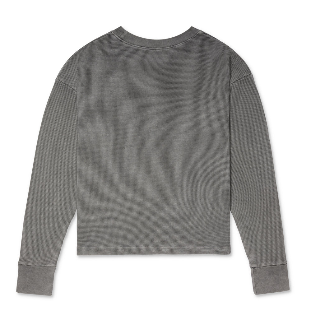 Grey Bull thermal long sleeve shirt with waffle texture and standard fit.